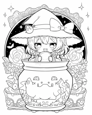 Charming Witch Coloring Page