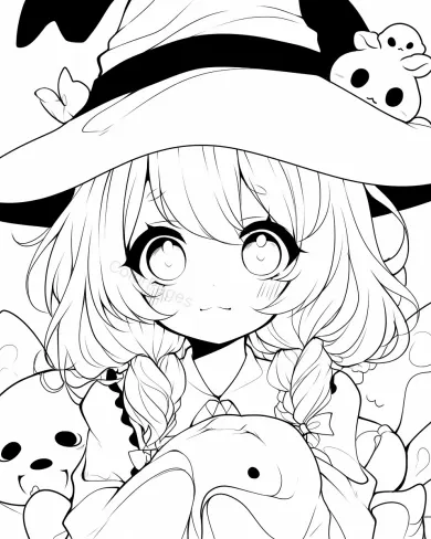 Charming Witch Coloring Page