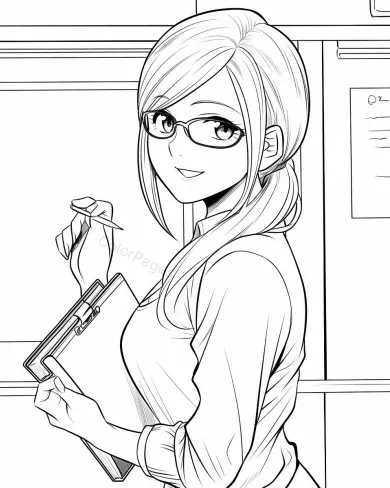 Cheerful Character Coloring Page
