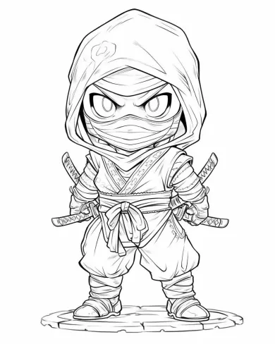 Ninja Coloring Page for Kids