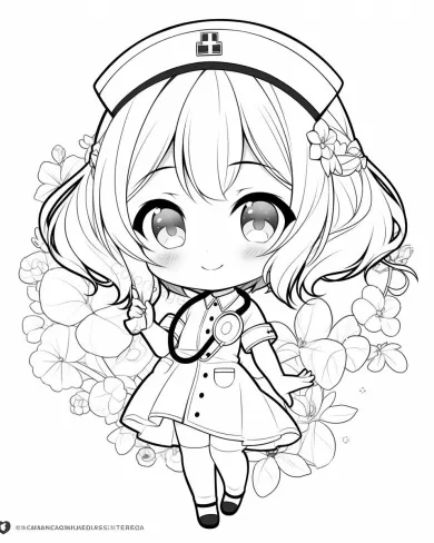 Charming Nurse Coloring Page
