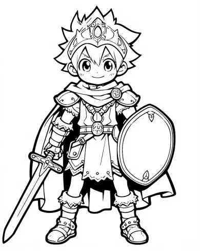Brave Knight Coloring Page