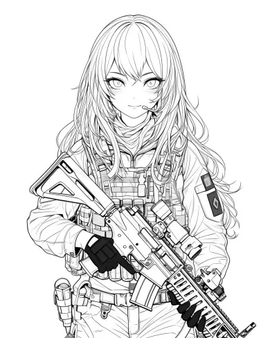 Dynamic Soldier Coloring Page