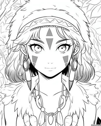 Enchanting Nature Spirit Coloring Page