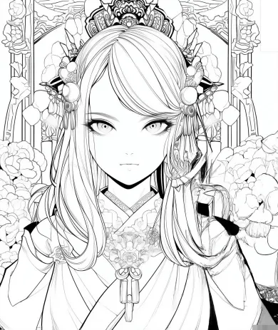Enchanting Portrait Coloring Page