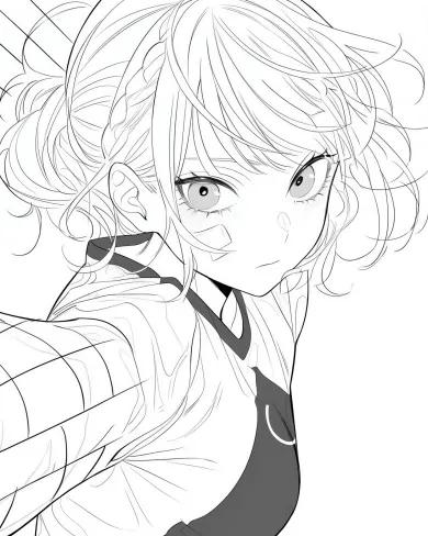 Charming Line Art Coloring Page