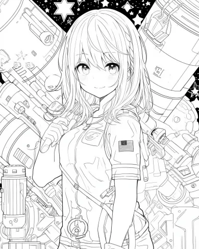 Space Explorer Coloring Page