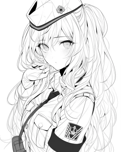 Charming Sailor Girl Coloring Page
