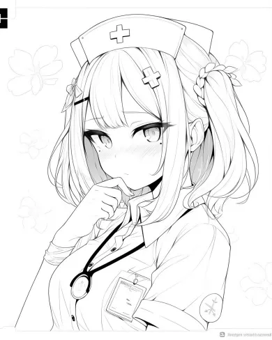 Charming Nurse Coloring Page