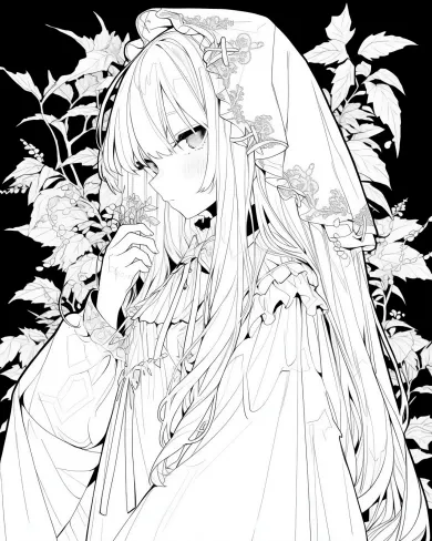 Enchanting Floral Elegance Coloring Page