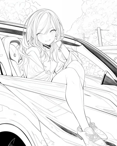 Fun Car Ride Coloring Page