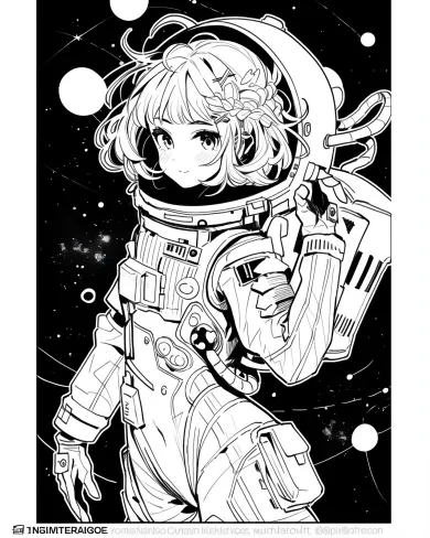 Charming Astronaut Coloring Page
