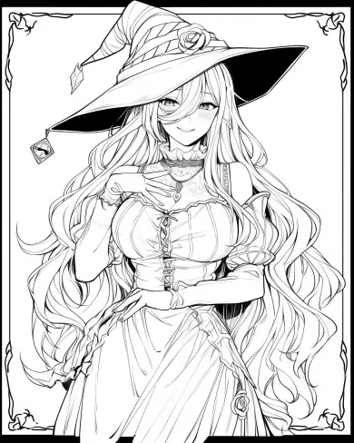 Enchanting Witch Coloring Page