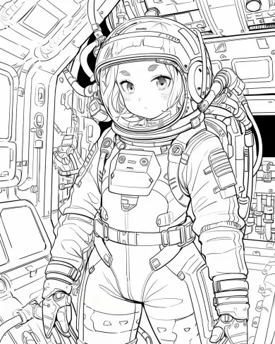 Astronaut Adventure Coloring Page