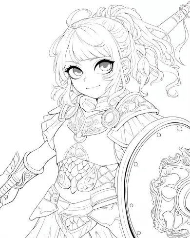 Brave Warrior Coloring Page