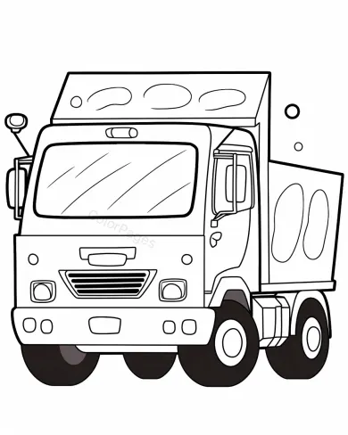 Fun Coloring Page of a Truck