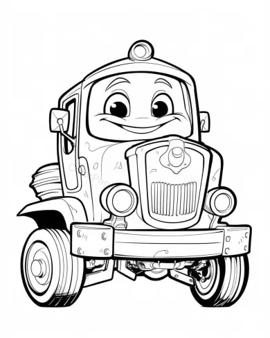 Cheerful Truck Coloring Page