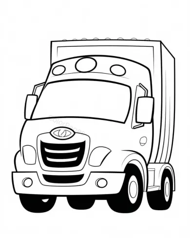 Coloring Page of a Big Truck