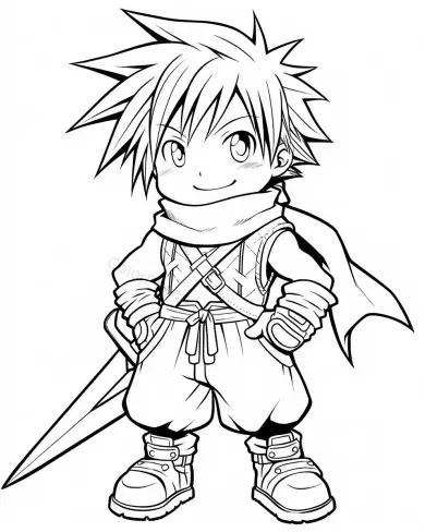 Brave Hero Coloring Page