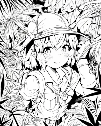 Adventurous Explorer in the Jungle