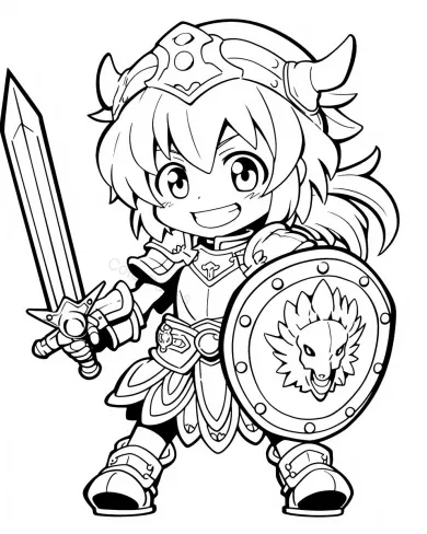 Brave Hero Coloring Page