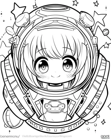 Cute Astronaut Coloring Page