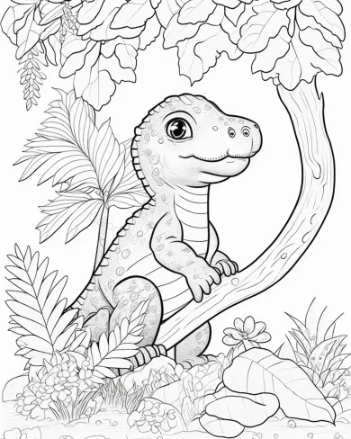 Charming Dinosaur Coloring Page