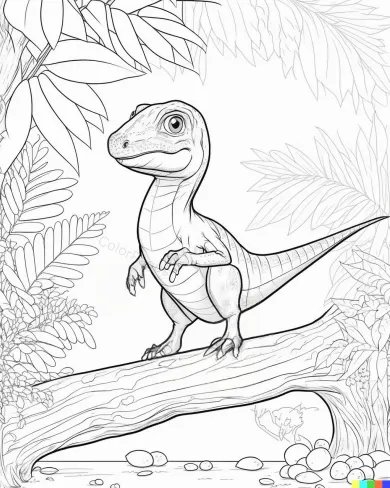 Charming Dinosaur Coloring Page