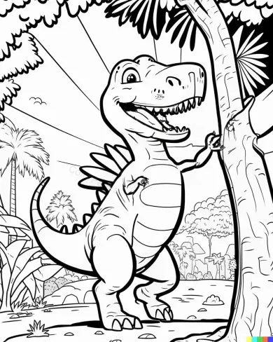 Jolly Dinosaur Coloring Page