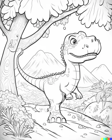 Playful Dinosaur Coloring Page
