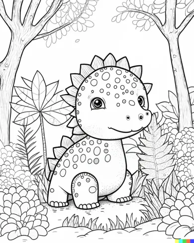 Friendly Dino in a Forest