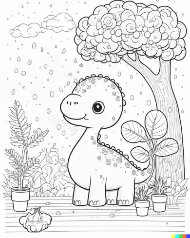 Playful Dino Coloring Page