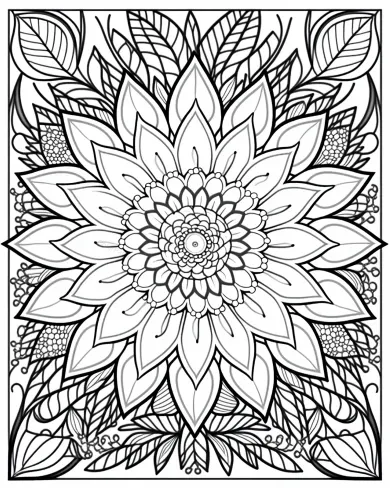 Floral Mandala Coloring Page