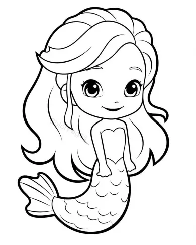 Charming Mermaid Coloring Page