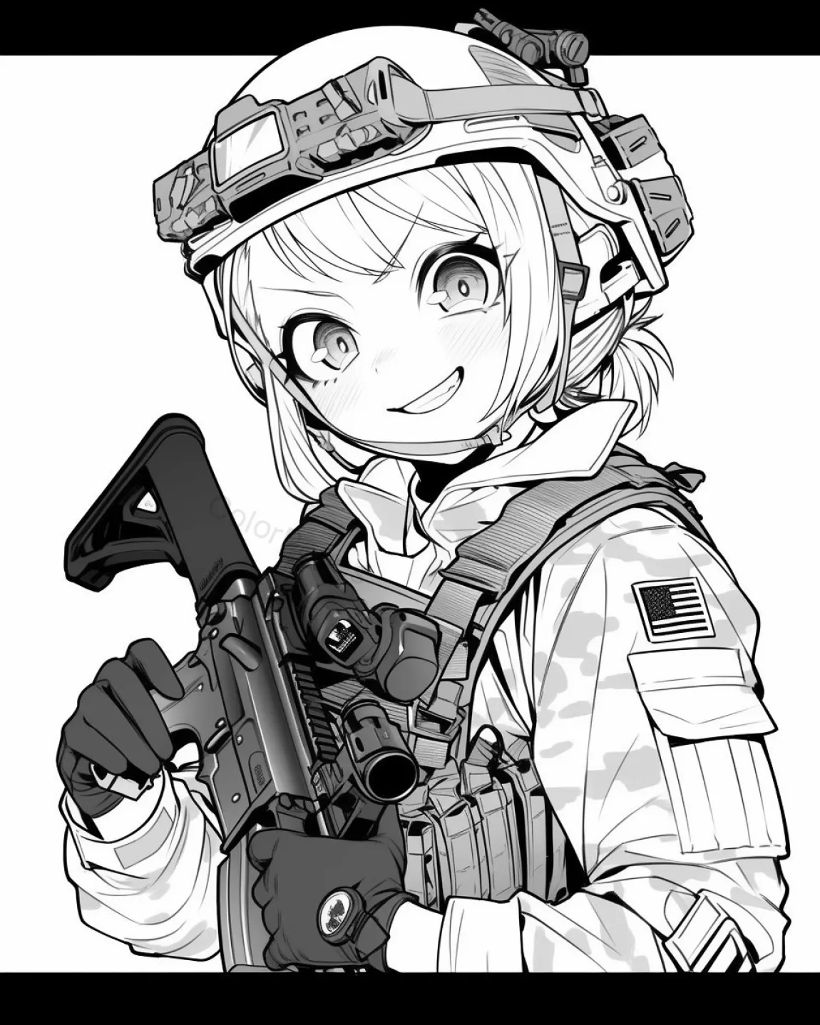 Courageous Young Warrior Coloring Page