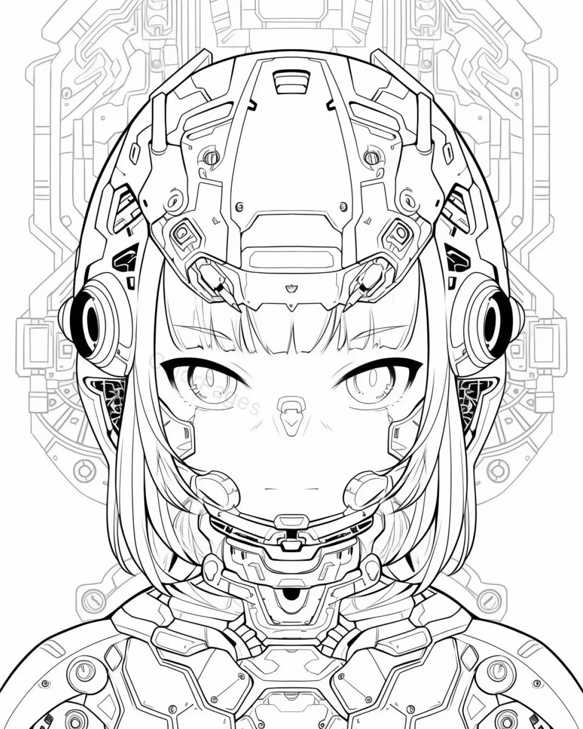 Futuristic Robot Coloring Page