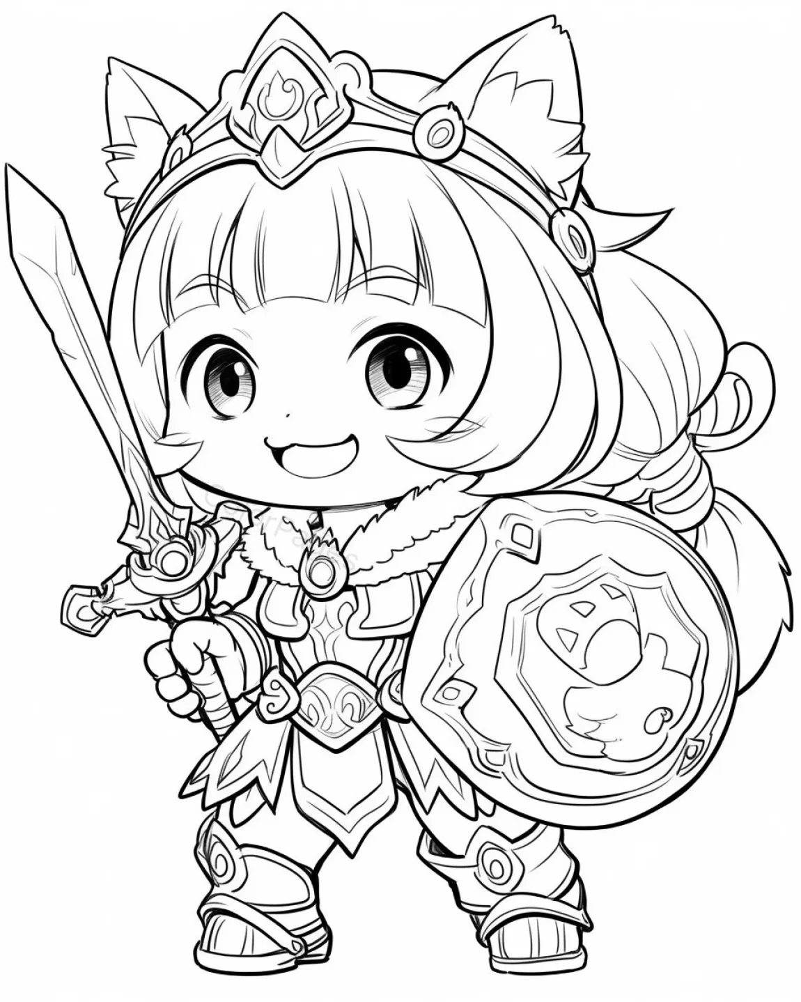 Charming Knight Coloring Page