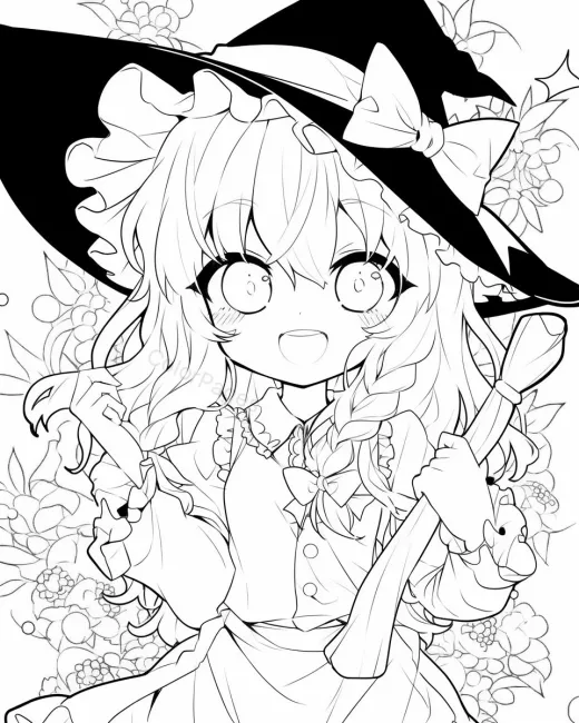 Charming Witch Coloring Page preview