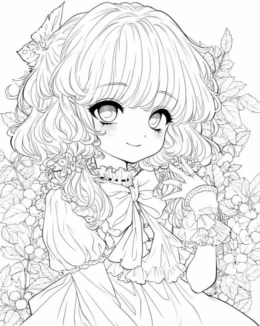 Charming Girl Coloring Page preview