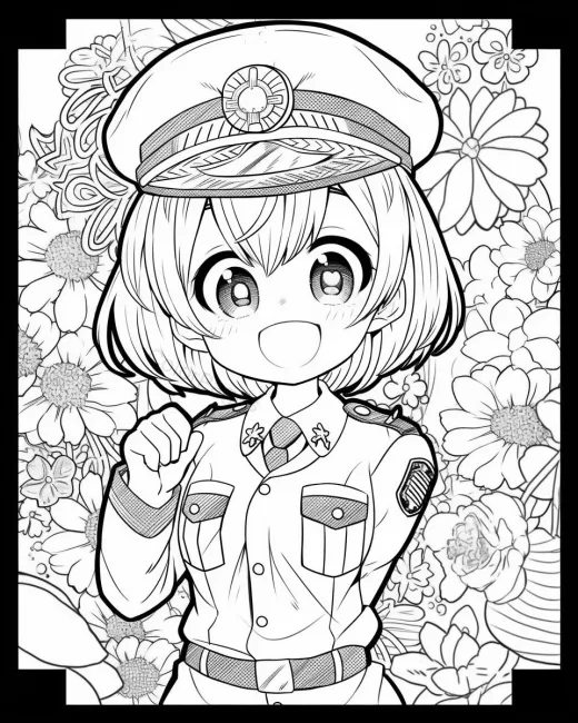 Cheerful Officer and Floral Background preview