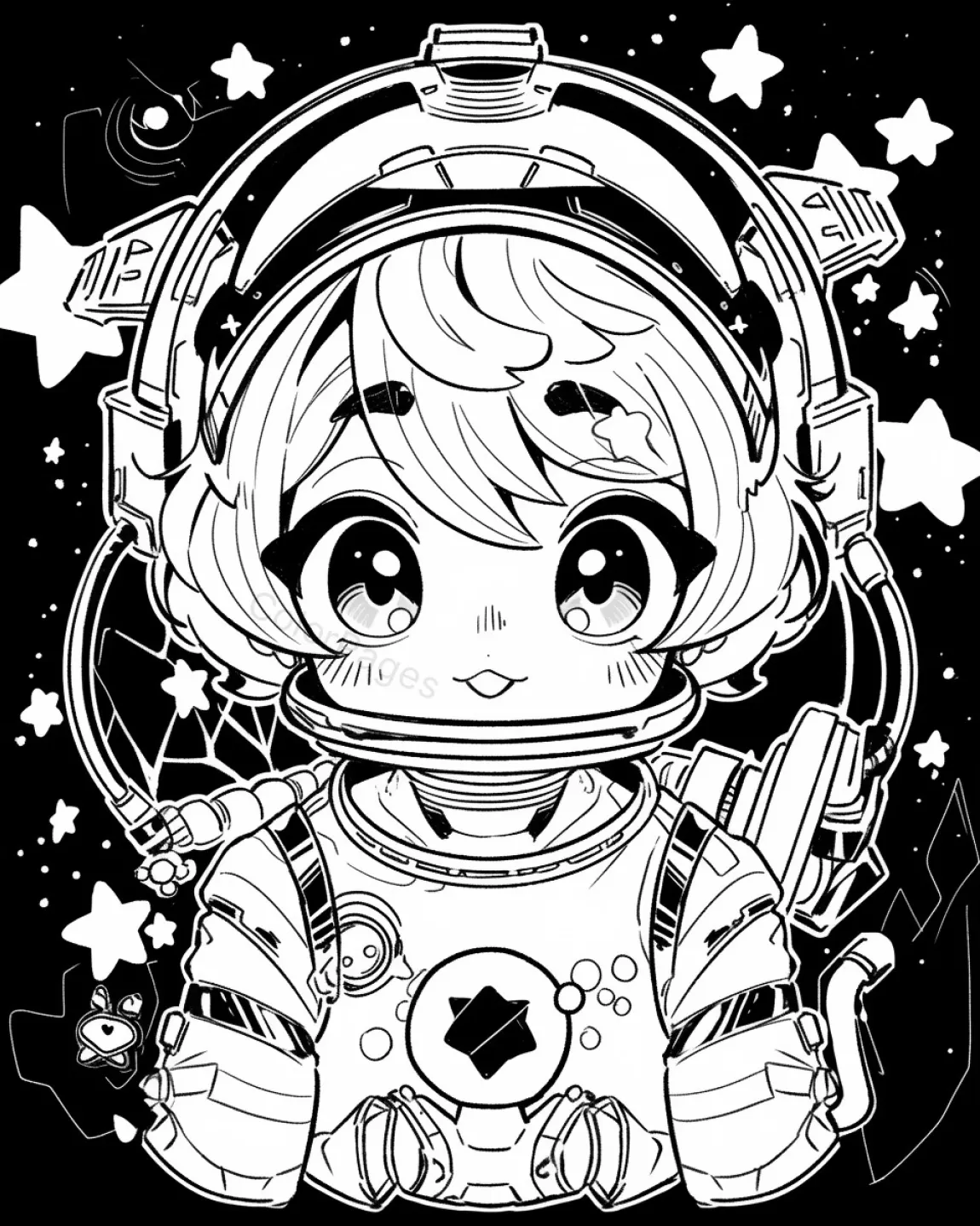 Adorable Astronaut Coloring Page