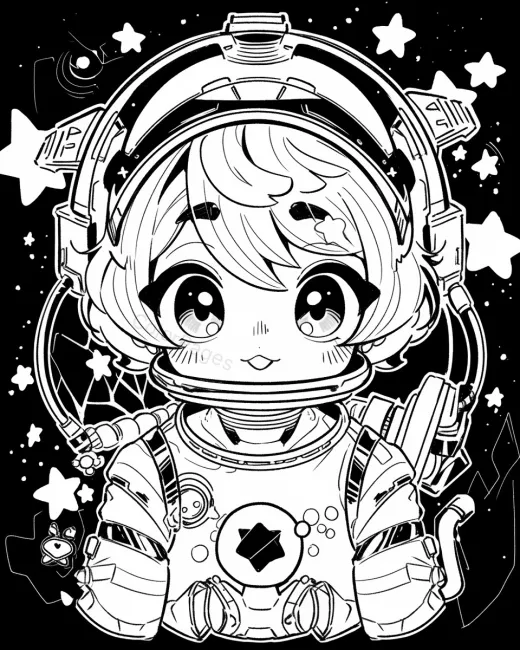 Adorable Astronaut Coloring Page preview
