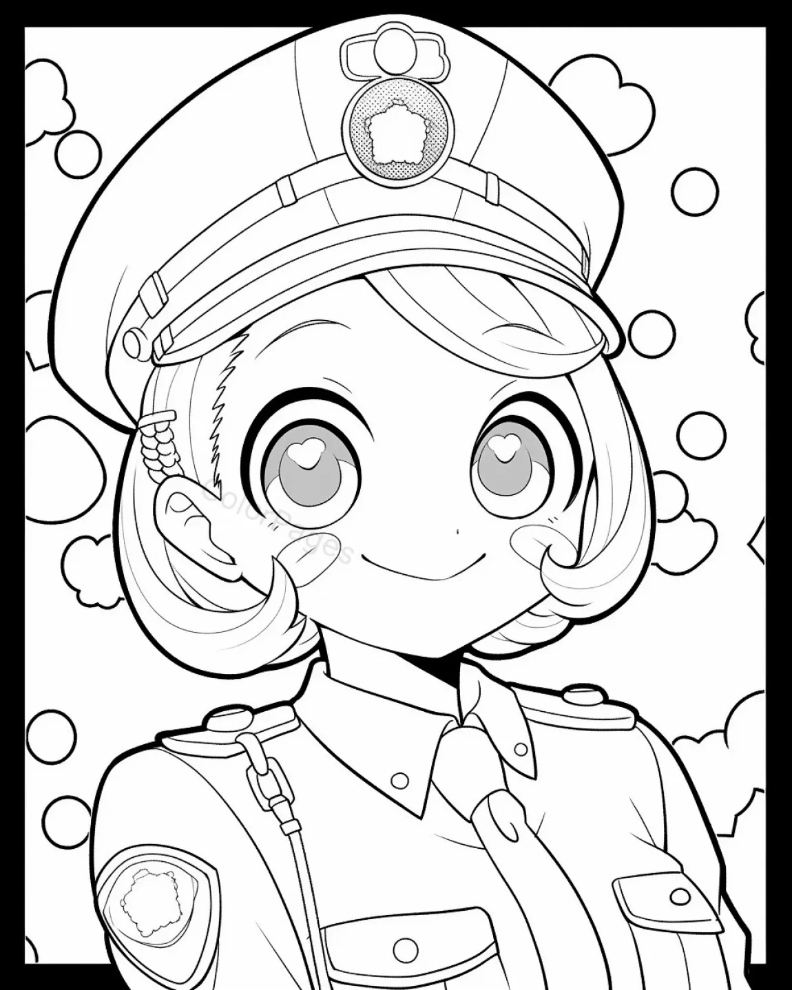 Charming Police Officer Coloring Page