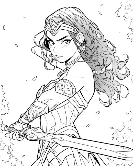Empower Your Imagination with This Wonder Woman ColoringPage preview