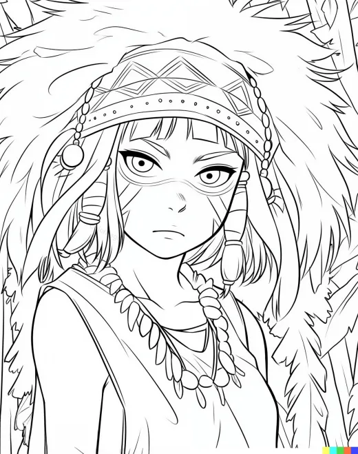 Native Spirit Coloring Page preview