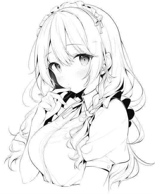 Charming Anime Girl Coloring Page preview