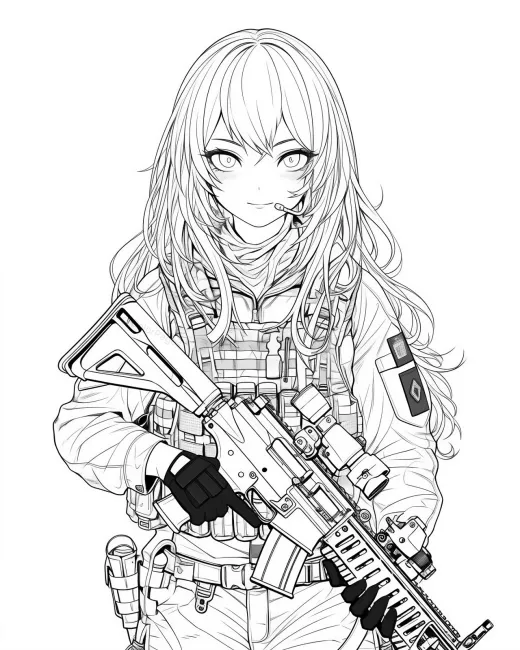 Dynamic Soldier Coloring Page preview