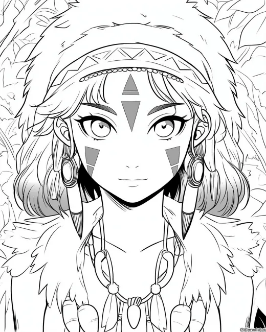 Enchanting Nature Spirit Coloring Page preview
