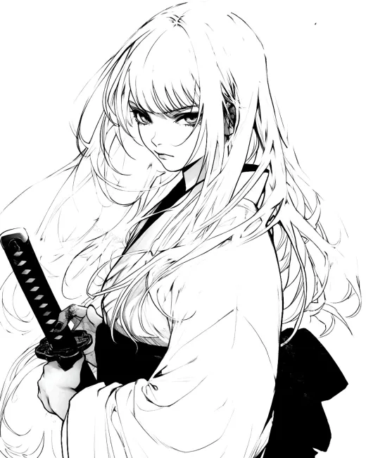 Warrior Woman Coloring Page preview