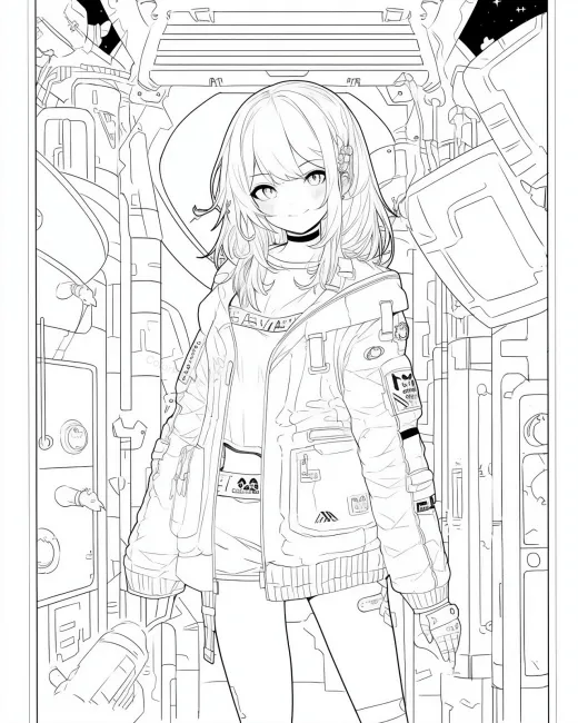 Space Explorer Coloring Page preview